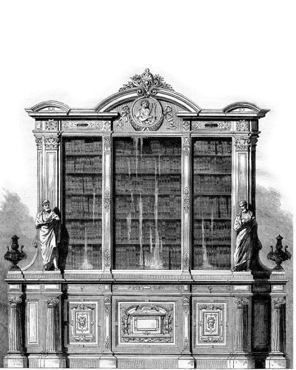 夢の図書館のモノクロ挿絵